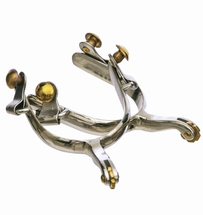 Jeffers Ladies' All-Around Stainless Steel Rosebud Spurs, Pair