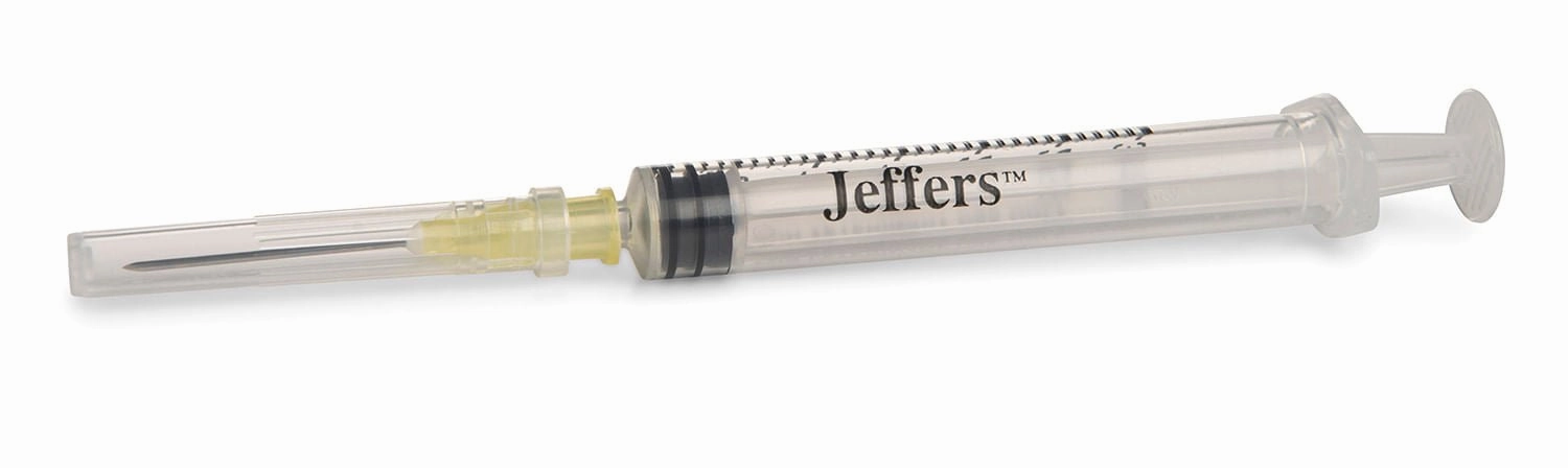 Jeffers Luer Lock Syringe/Needle Combo, Box of 100