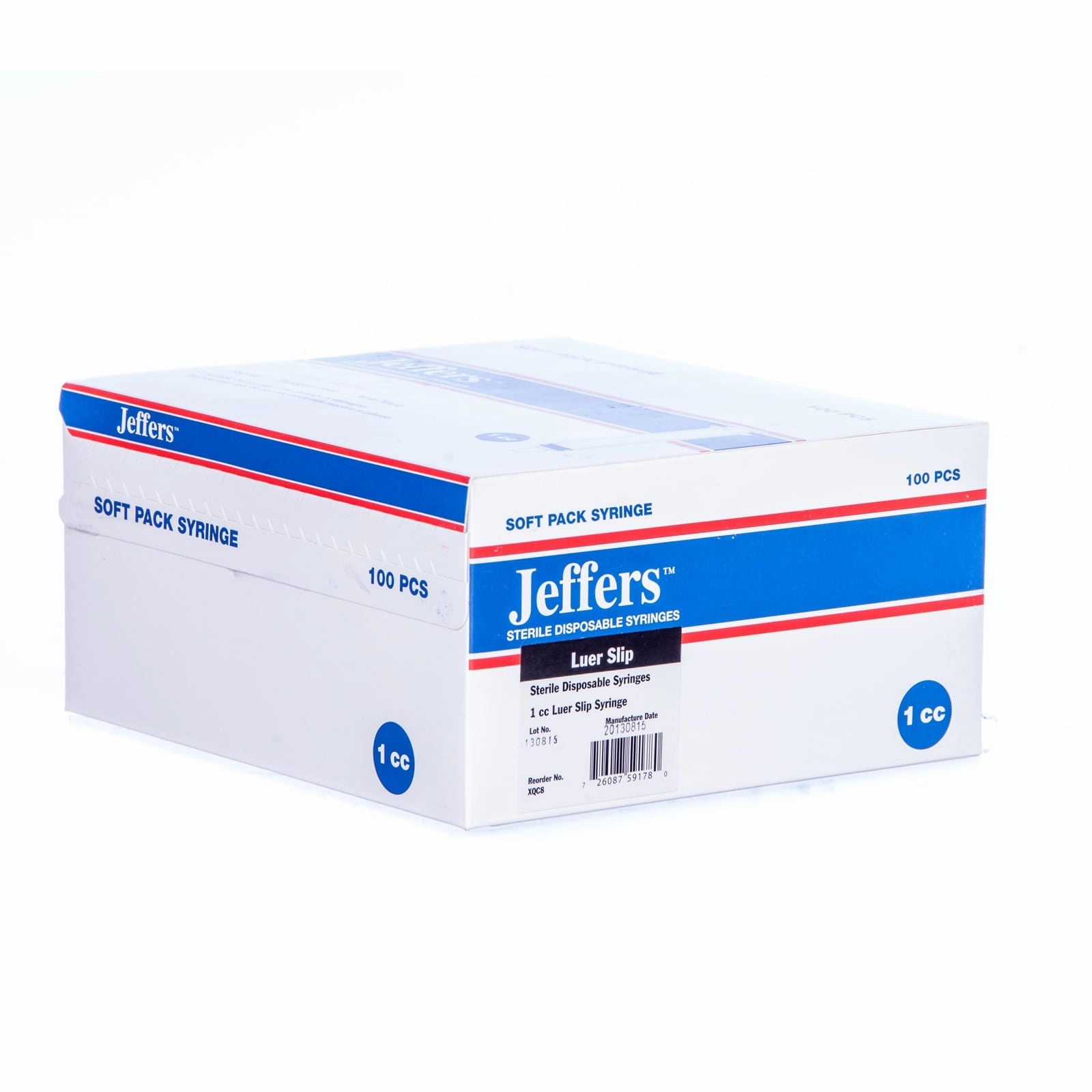 Jeffers Luer Slip Syringes, Box of 100