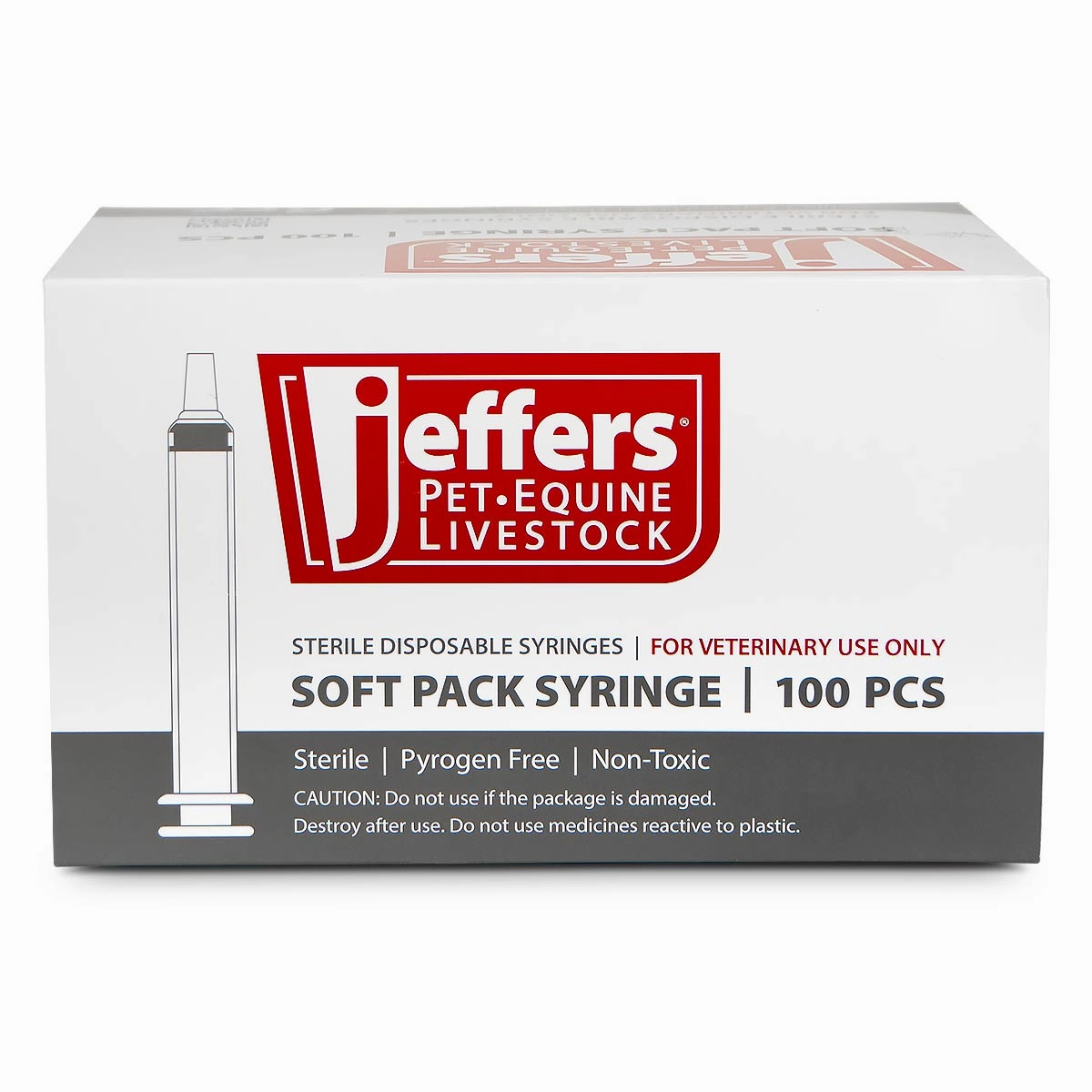 Jeffers Luer Slip Syringes, Box of 100