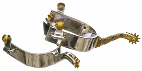 Jeffers Men's 2-3/4" Cutting Spurs with Brass Trim & 10-point Rowel, Pair