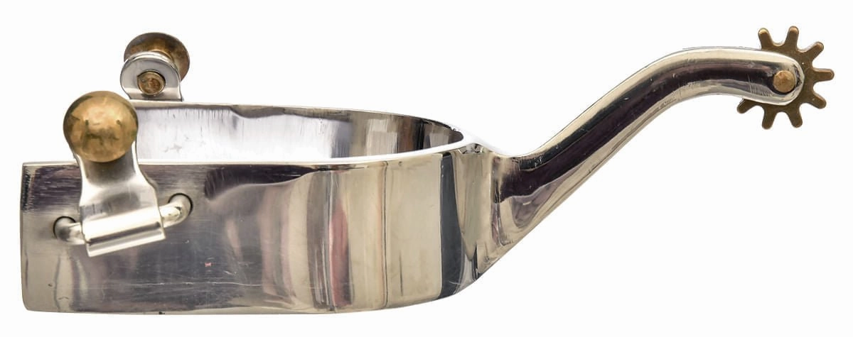 Jeffers Men's 2-3/4" Cutting Spurs with Brass Trim & 10-point Rowel, Pair