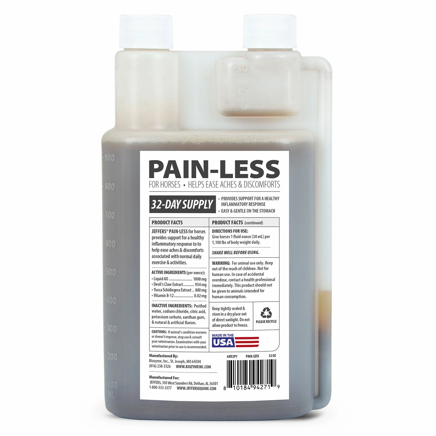 Jeffers Pain-Less Inflammation Supplement for Horses