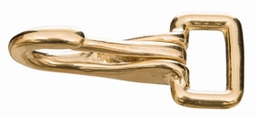 Jeffers Solid Brass Rein Spring Snap with Flat Fixed Eye