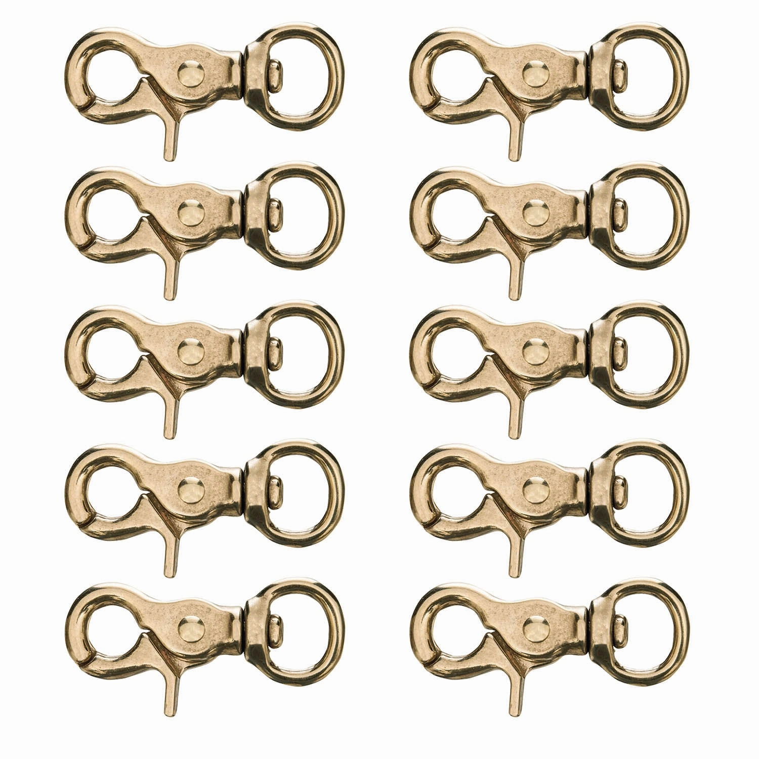 Jeffers Solid Brass Trigger Snap with Round Swivel Eye, 5/8" x 2-3/4"