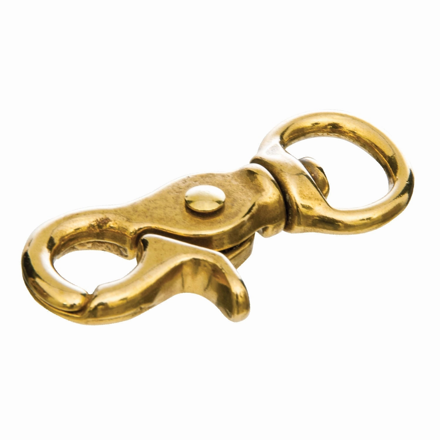 Jeffers Solid Brass Trigger Snap with Round Swivel Eye, 5/8" x 2-3/4"