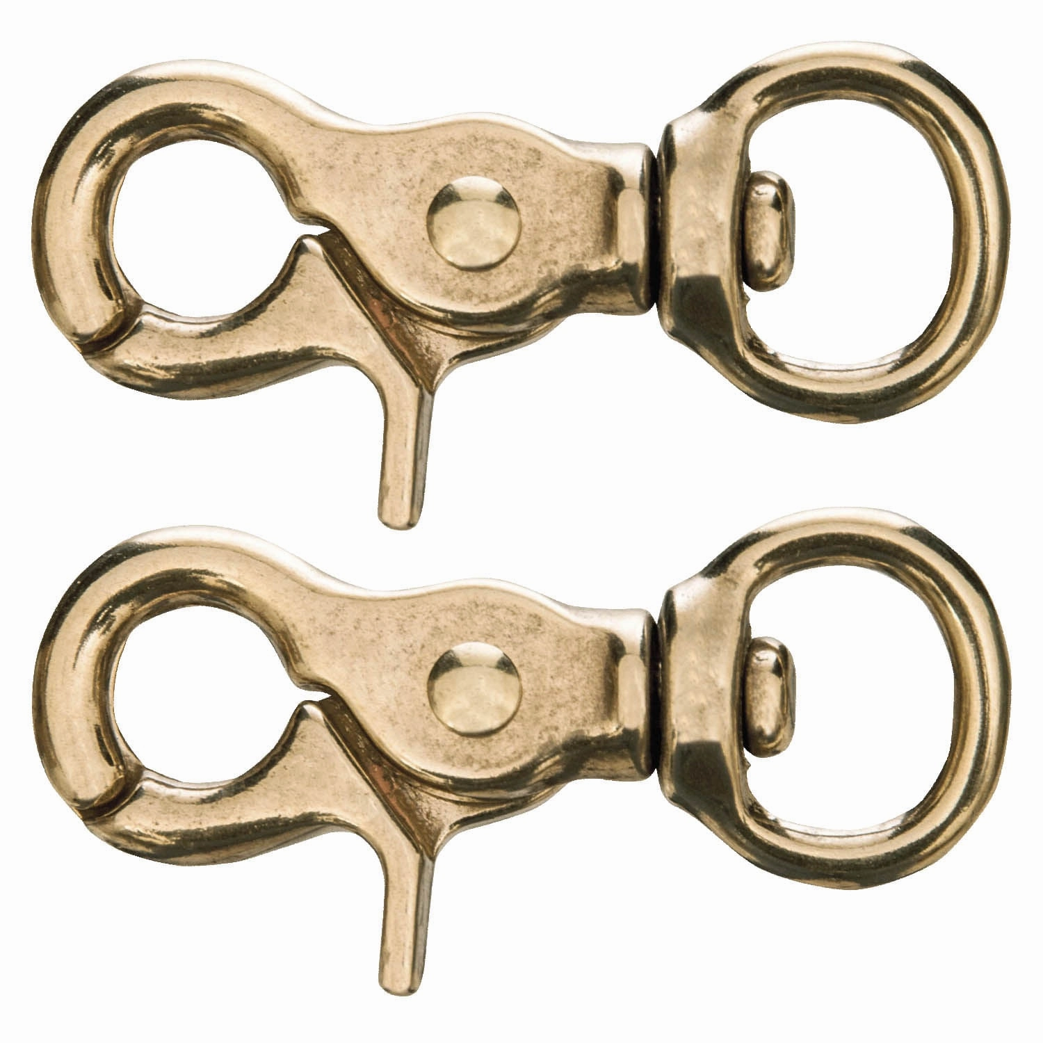 Jeffers Solid Brass Trigger Snap with Round Swivel Eye, 5/8" x 2-3/4"