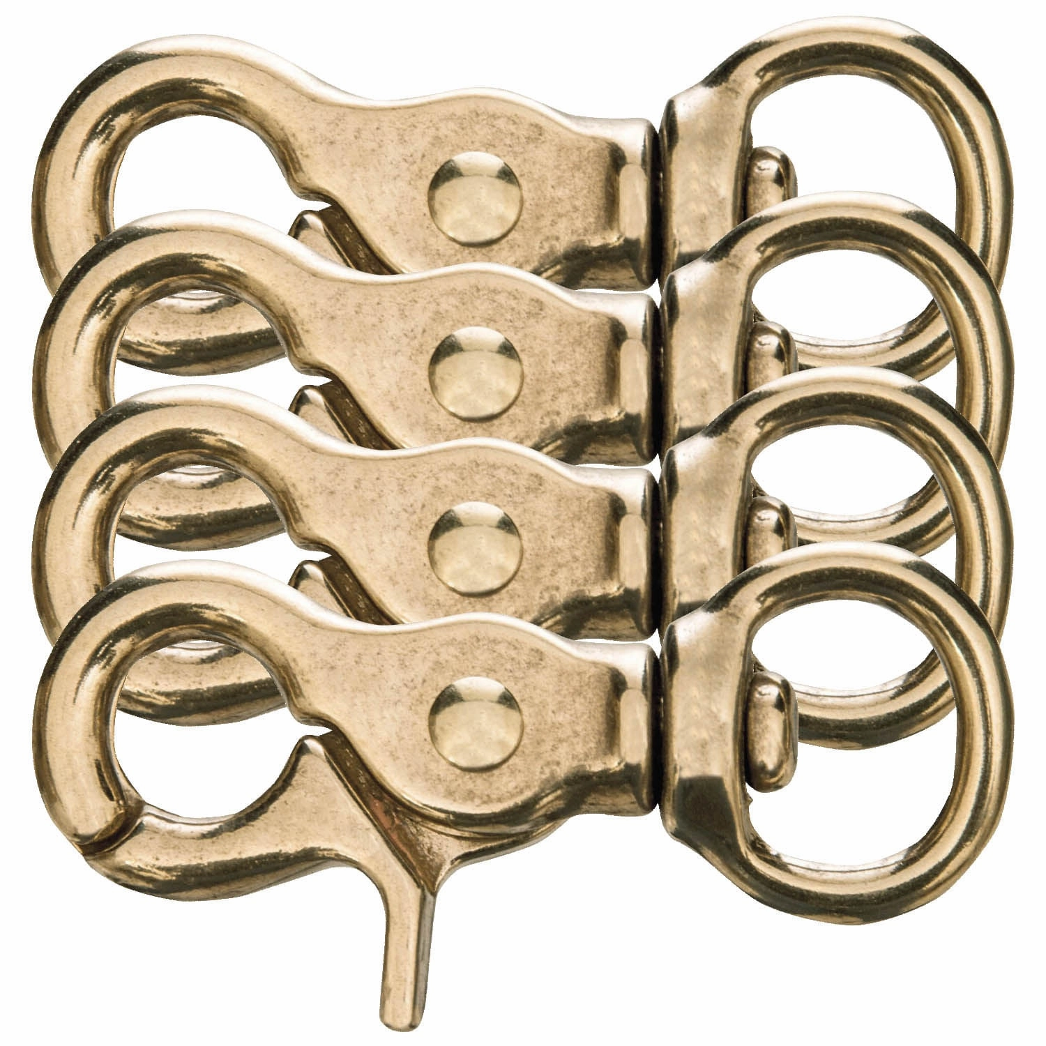 Jeffers Solid Brass Trigger Snap with Round Swivel Eye, 5/8" x 2-3/4"
