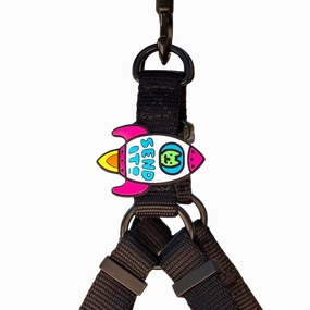 Jiby Dog Crew Silicone Dog Badge Charm - Rocket