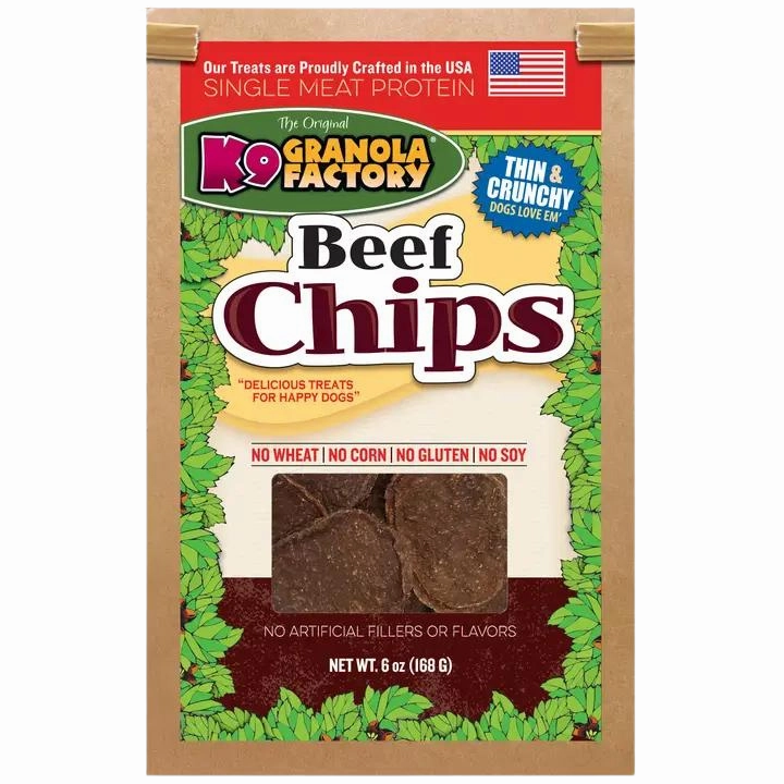 K9 Granola Factory Beef Chips 6oz Bag