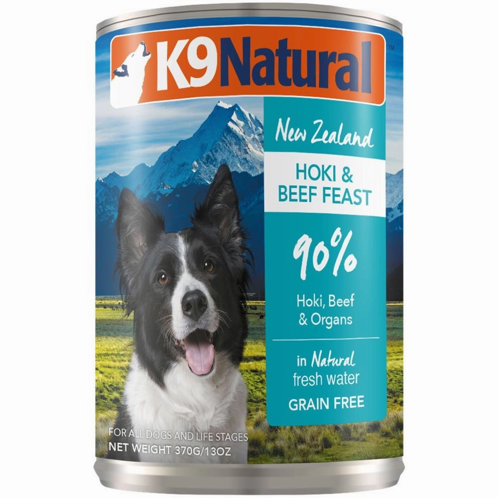 K9 Natural Hoki & Beef Feast Grain-Free Canned Dog Food 370g