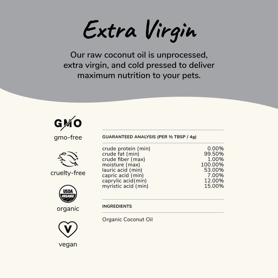 Kin Kind Organic Raw Coconut Oil Cat & Dog Supplement