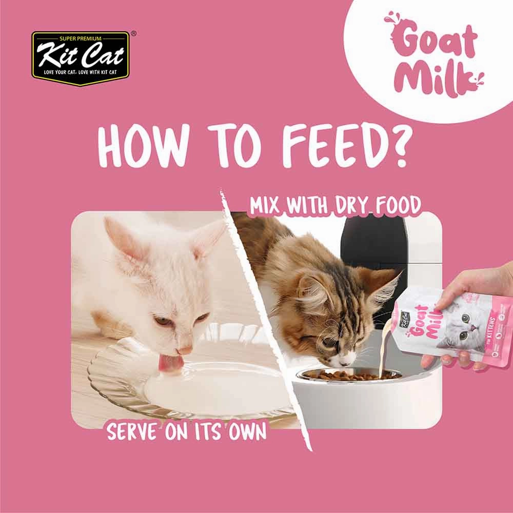 Kit Cat Lactose-Free Goat Milk Pouches for Cats (50ml x 6)