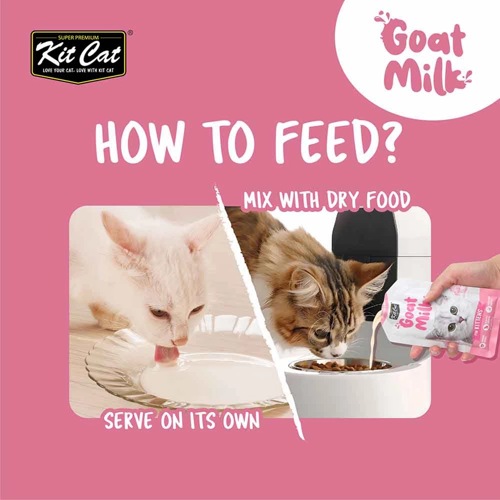 Kit Cat Lactose-Free Goat Milk Pouches for Kitten (50ml x 6)