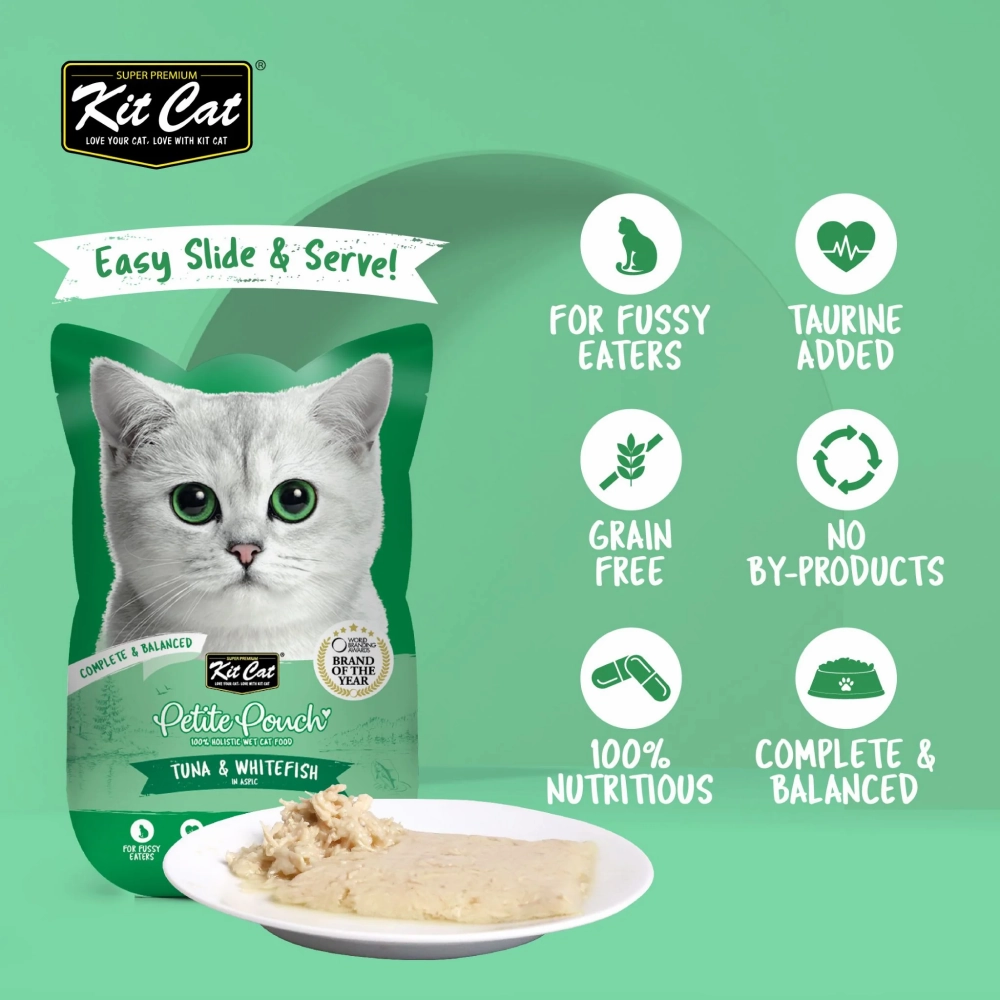 Kit Cat Tuna and White Fish, Tuna & Salmon Fish and Classic Tuna Cat Wet Food Combo