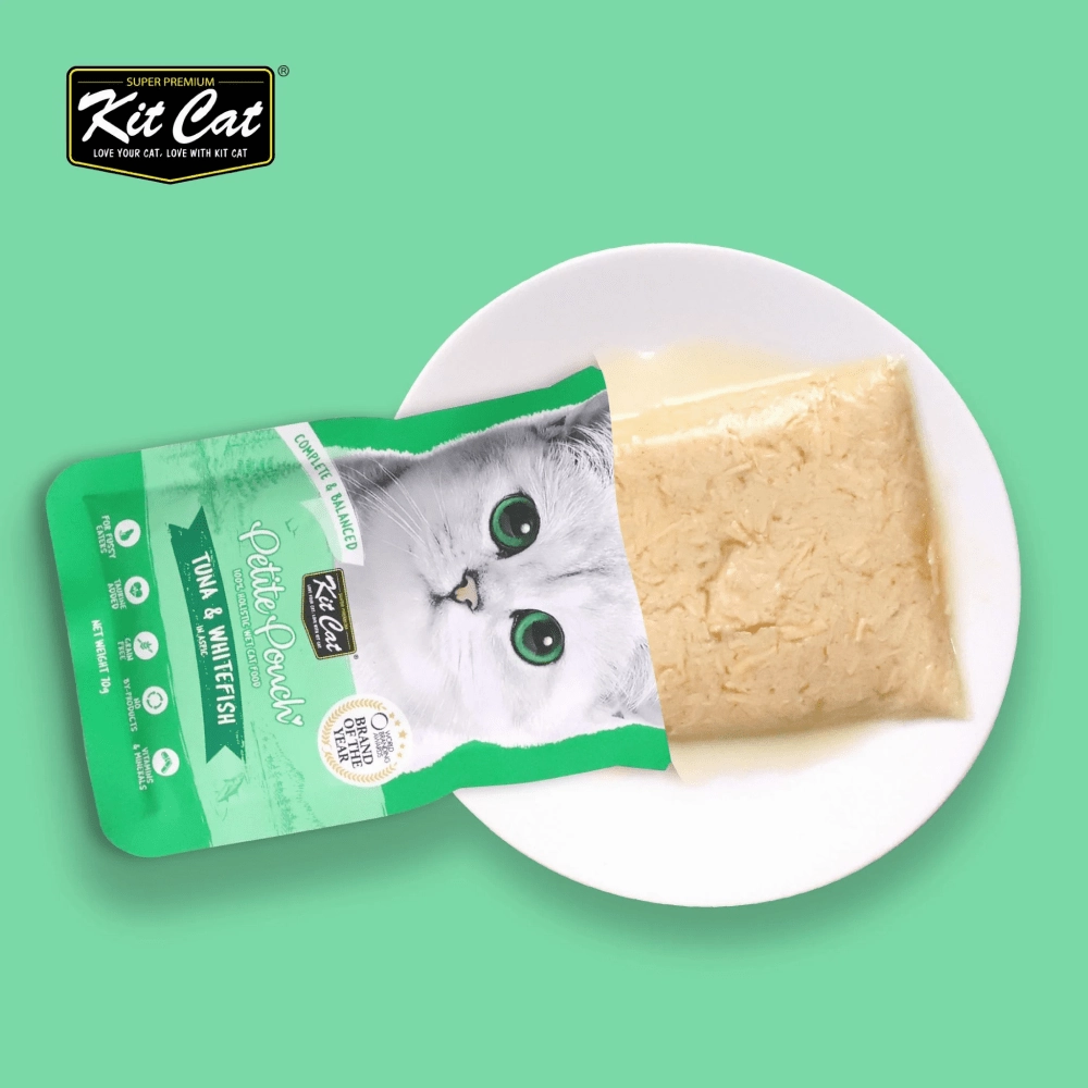Kit Cat Tuna and White Fish, Tuna & Salmon Fish and Classic Tuna Cat Wet Food Combo