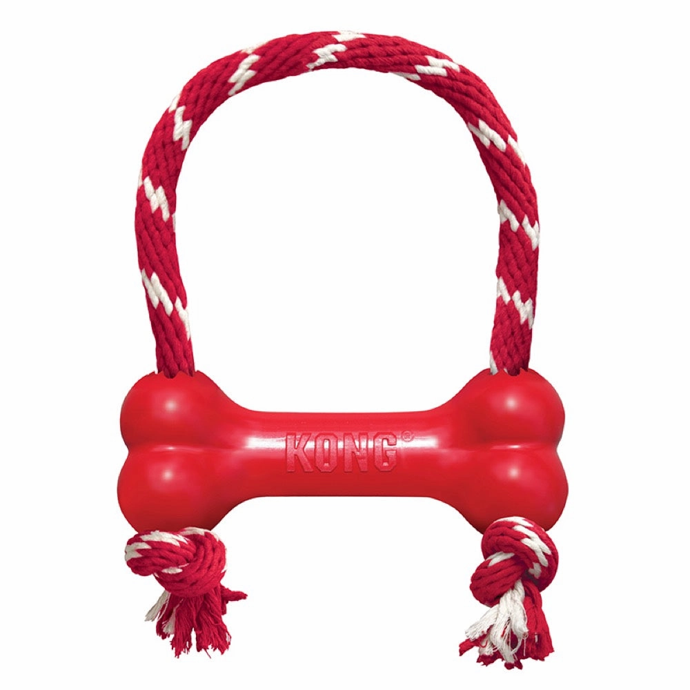 KONG Classic Goodie Bone with Rope Dog Toy X-Small