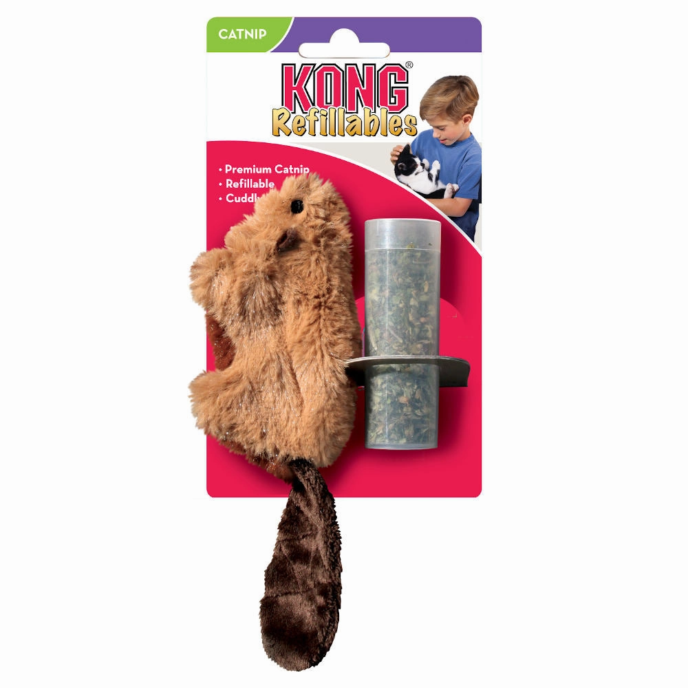 KONG Refillables Catnip Beaver Plush Cat Toy
