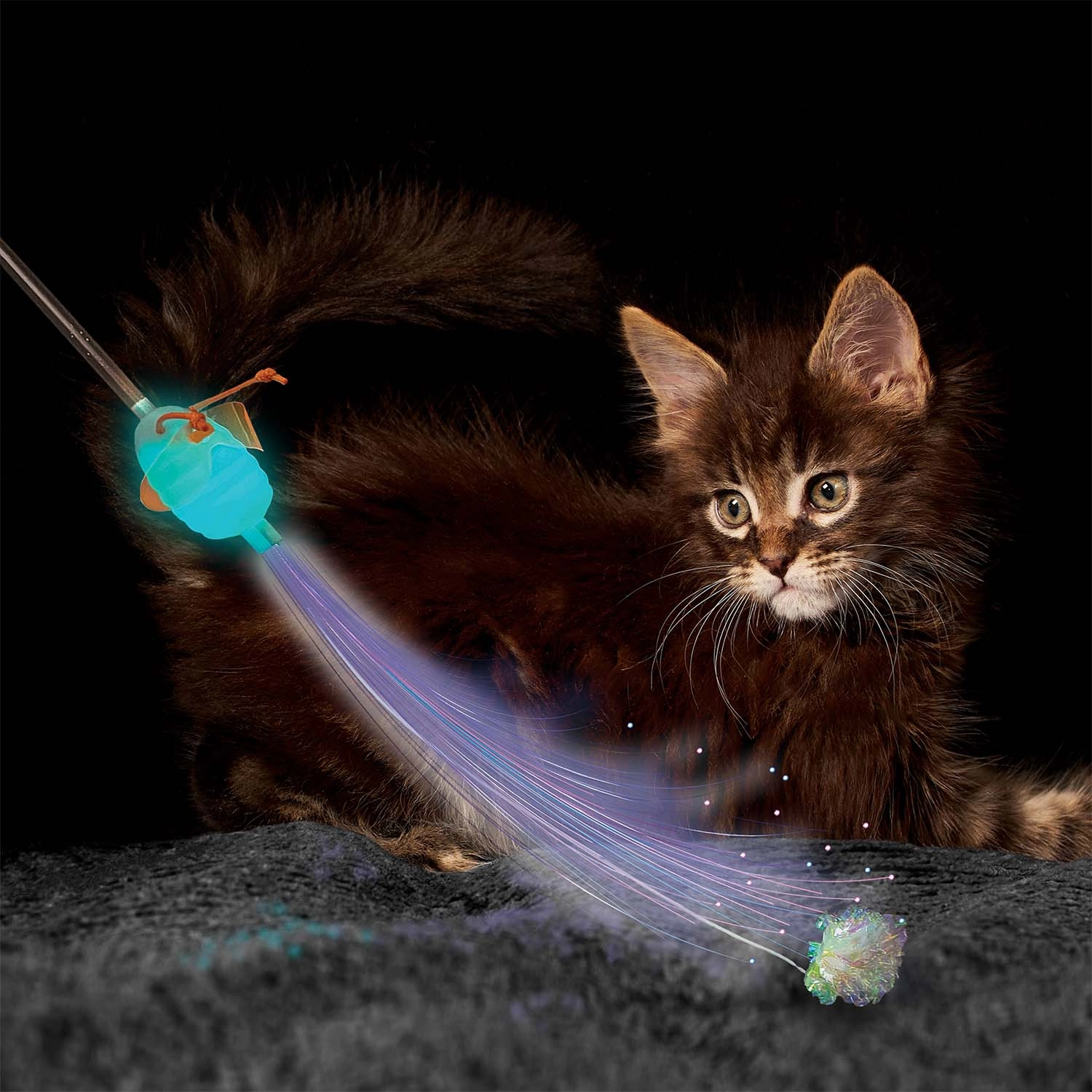 KONG Teaser Glow in the Dark Firefly Wand Cat Toy