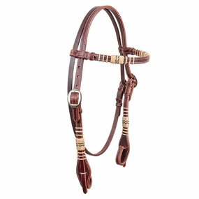 Latigo Rawhide Browband Leather Headstall