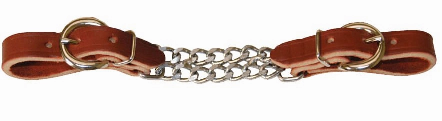 Leather Curb with Double Chain