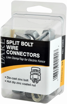 Line Clamp/Tap Split Bolt Style Fence Wire Connectors, 10 pk
