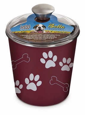 Loving Pets Bella Dog and Cat Treat Canister, Merlot