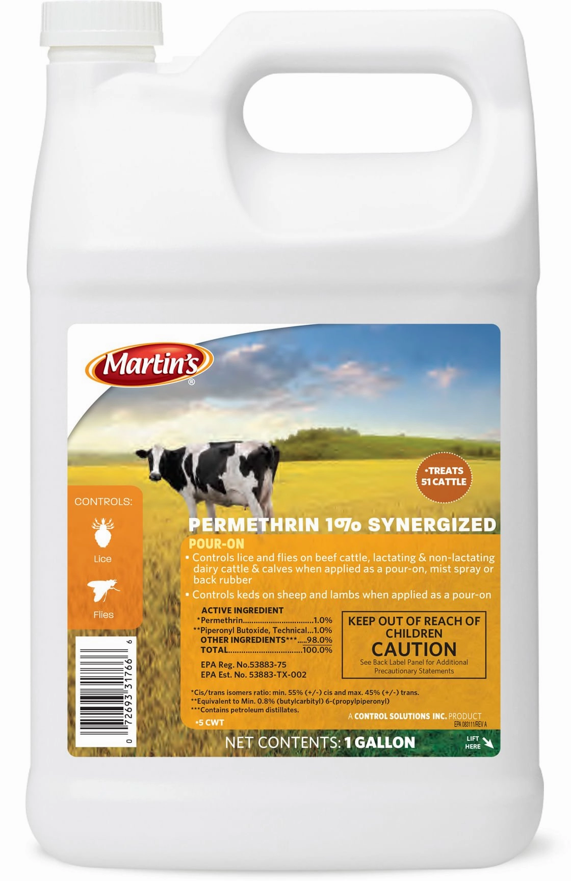 Martin's Permethrin 1% Synergized Pour-On Fly Insecticide