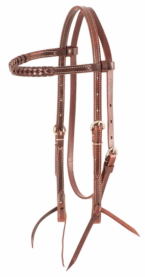 Martin Saddlery Browband Headstall with Blood Knots, Chocolate
