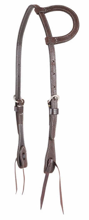 Martin Saddlery Slip Ear Headstall Roughout, Chocolate