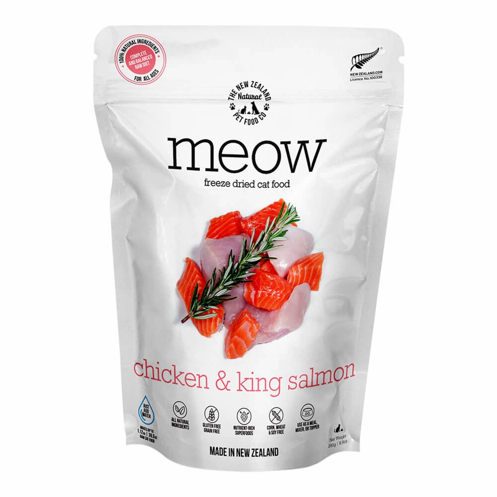 Meow Chicken & King Salmon Freeze Dried Food, 9.9 oz