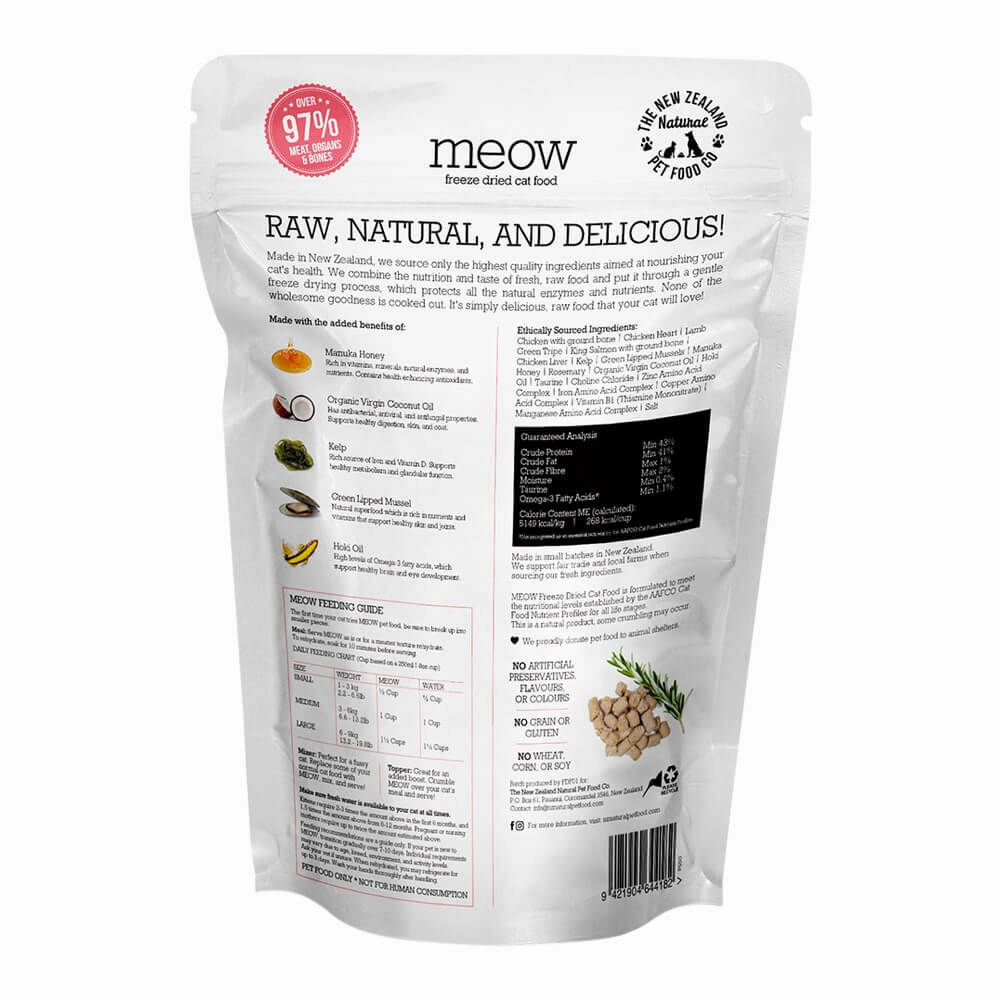 Meow Chicken & King Salmon Freeze Dried Food, 9.9 oz