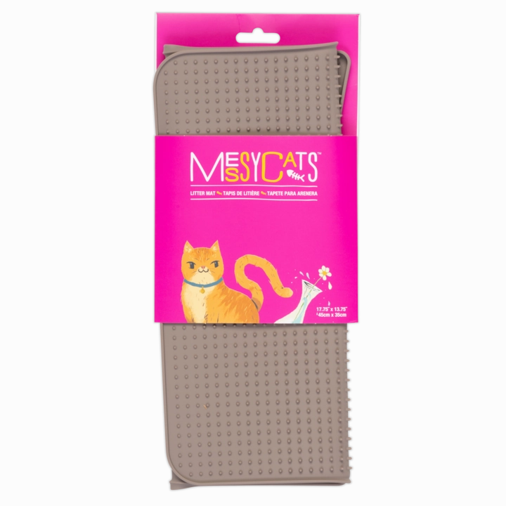 Messy Cats Silicone Litter Mat - Grey
