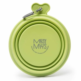 Messy Mutts Collapsible Silicone Bowl Green - Large