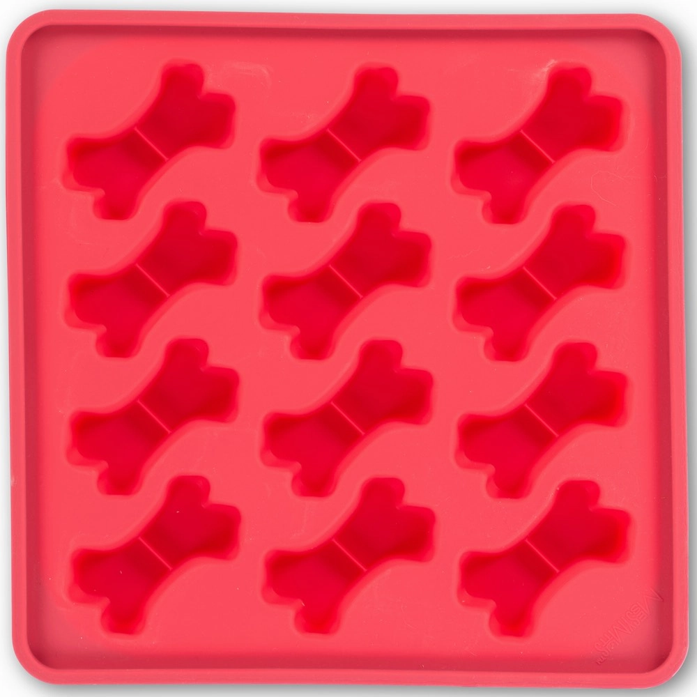 Messy Mutts Framed Silicone Popsicle  Dog Treat Mold (6 Bones, Watermelon)
