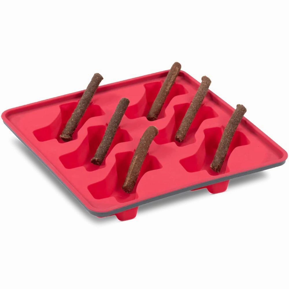 Messy Mutts Framed Silicone Popsicle  Dog Treat Mold (6 Bones, Watermelon)