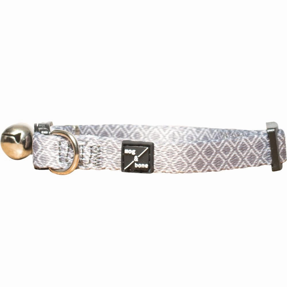 Mog & Bone Cat Collar - Grey Ikat