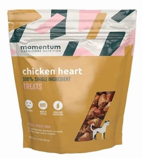 Momentum Single Ingredient Freeze-Dried Cat Treats - Chicken Hearts 1.9oz Bag