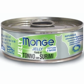 Monge Yellowfin Tuna with Surimi in Jelly Canned Cat Food 80g