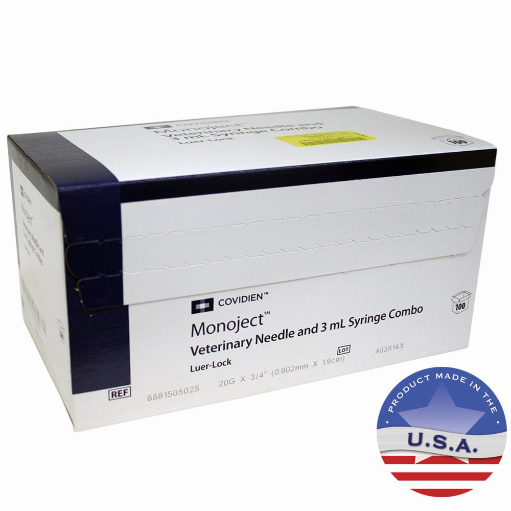 Monoject Luer-Lock (LL) Syringe with Needle Combo