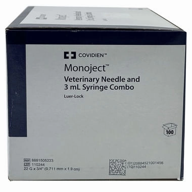 Monoject Luer-Lock (LL) Syringe with Needle Combo