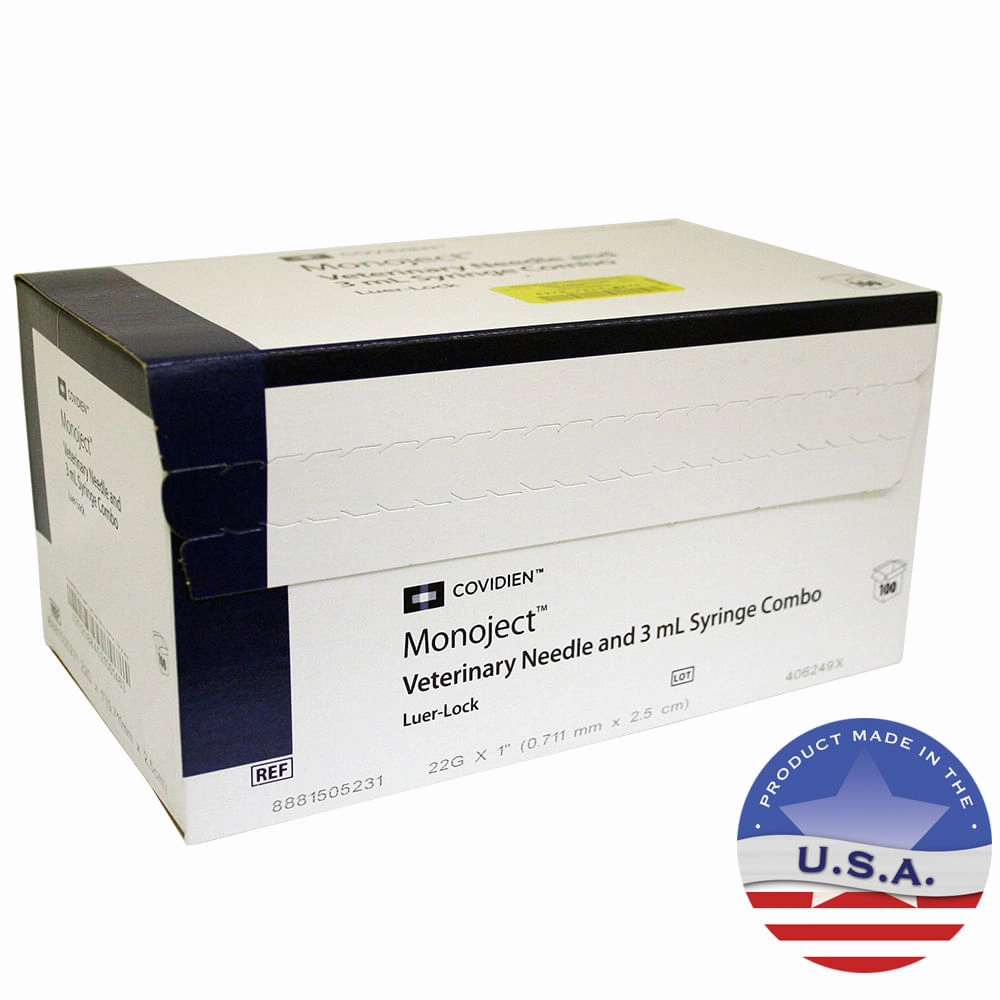 Monoject Luer-Lock (LL) Syringe with Needle Combo