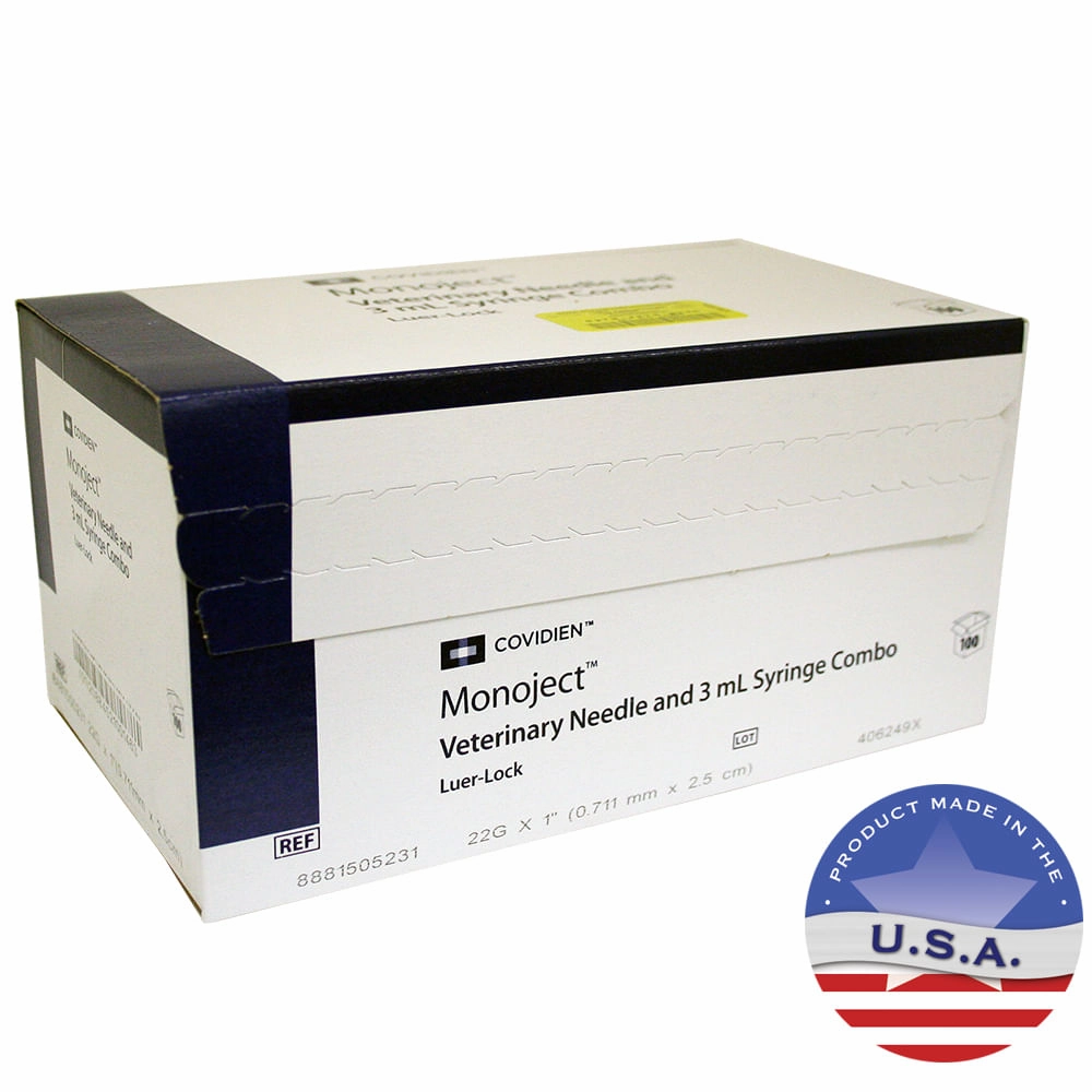 Monoject Luer-Lock (LL) Syringe with Needle Combo