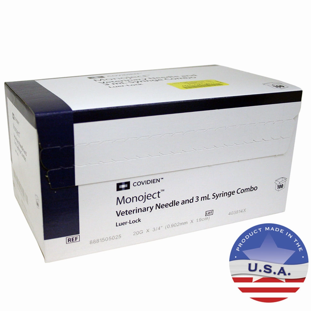 Monoject Luer-Lock (LL) Syringe with Needle Combo
