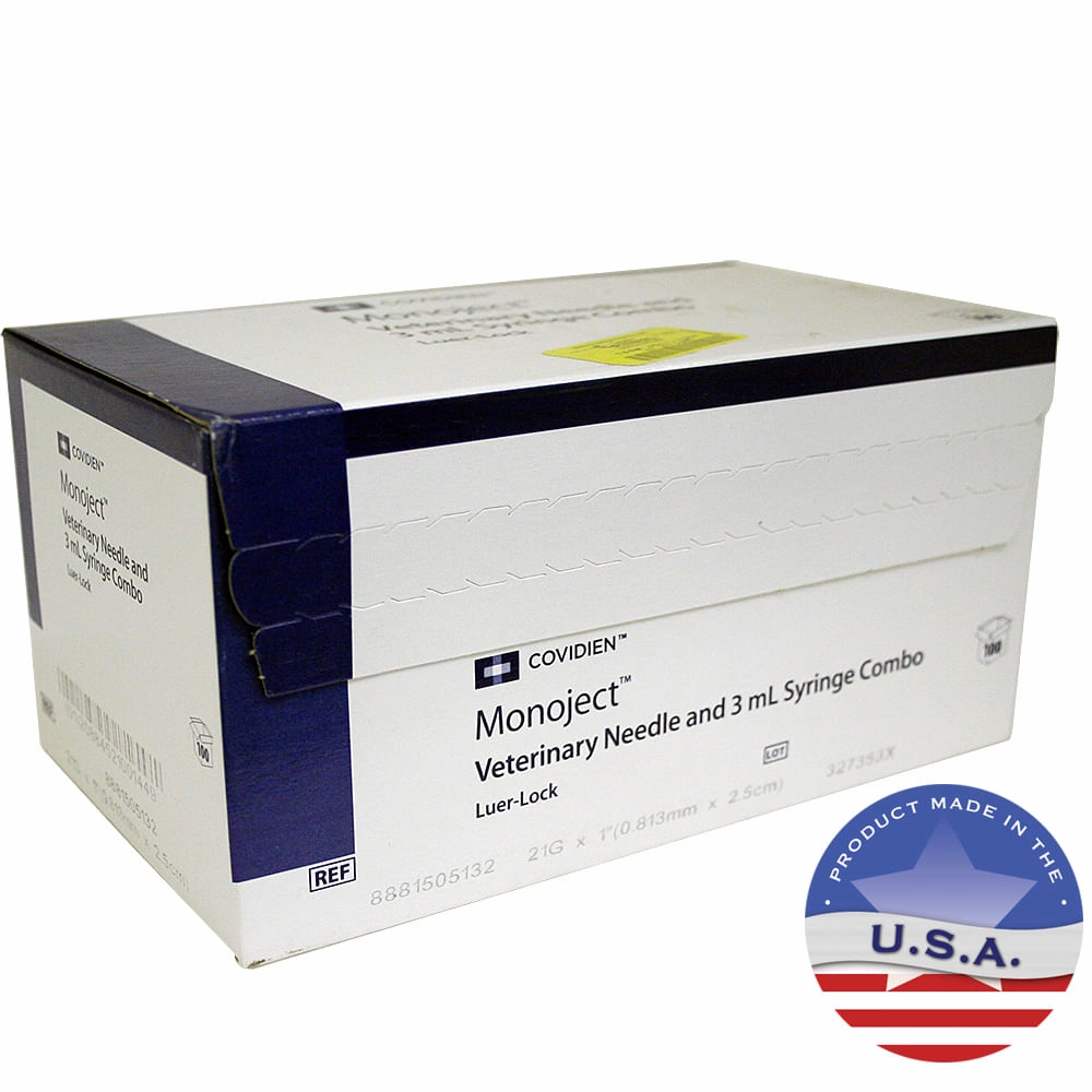 Monoject Luer-Lock (LL) Syringe with Needle Combo