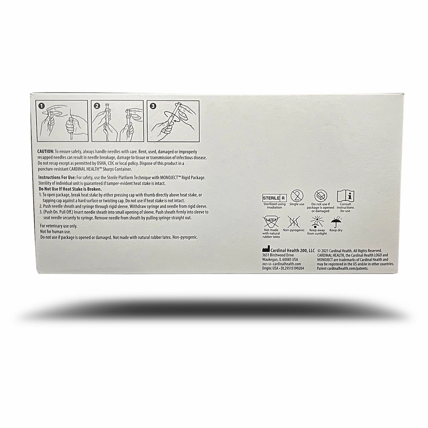 Monoject Luer-Slip (LS) Syringe with Needle Combo