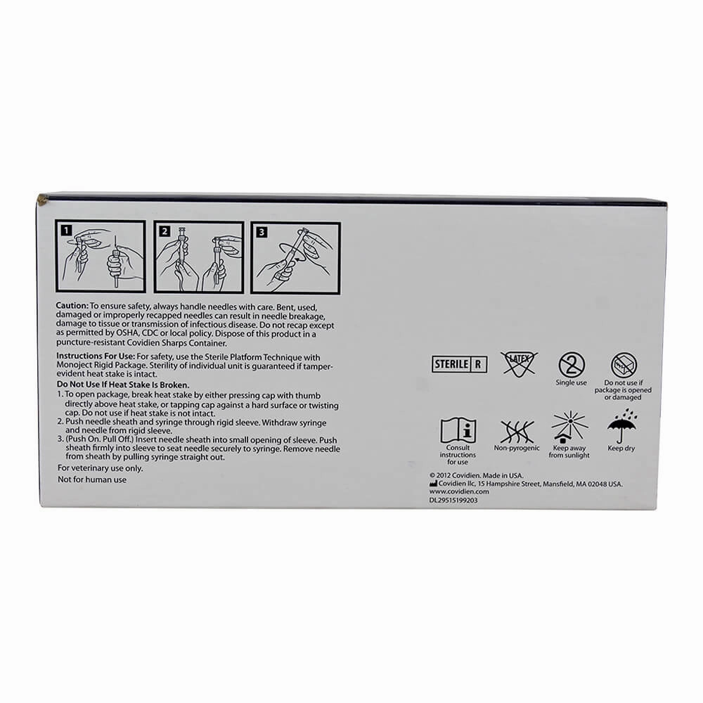 Monoject Luer-Slip (LS) Syringe with Needle Combo