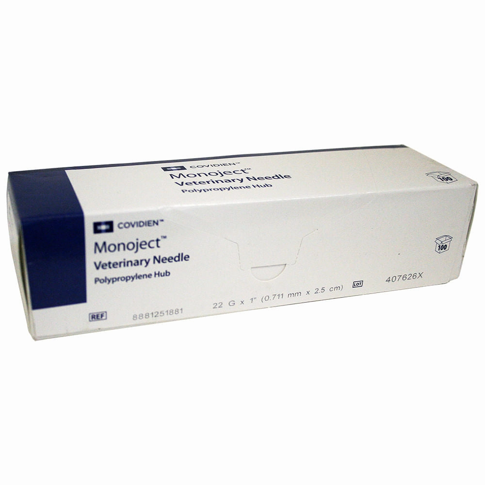 Monoject Needle, Polypropylene Hub, 100 Count