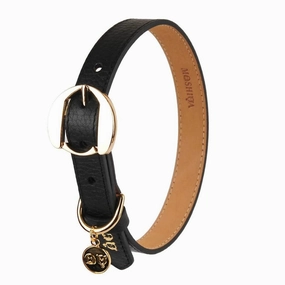 Moshiqa Hachiko Leather Dog Collar (Black)