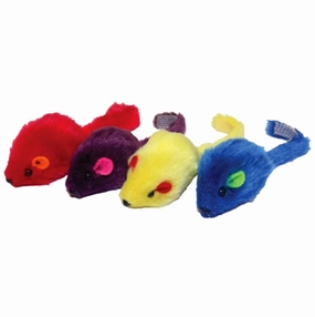 Multi-Colored 2" Mice Cat Toy, 4 pk